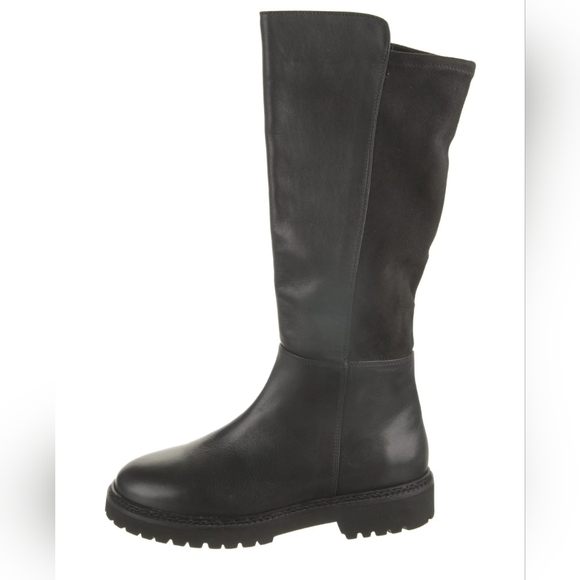 AQUATALIA Mattie Water Resistant Black Leather and Suede Tall Boot Size 5